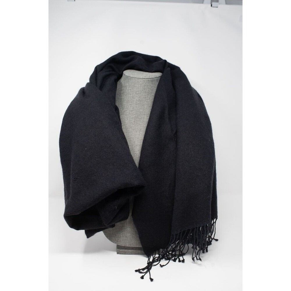 Black Scarf‎ wrap shawl approx 67" X 84" large tassels